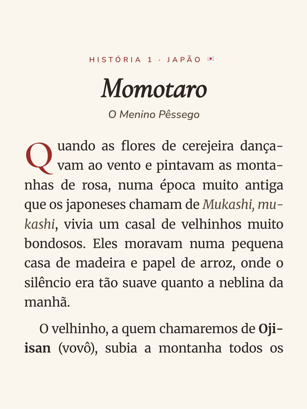 Mockup de uma página de conto no celular