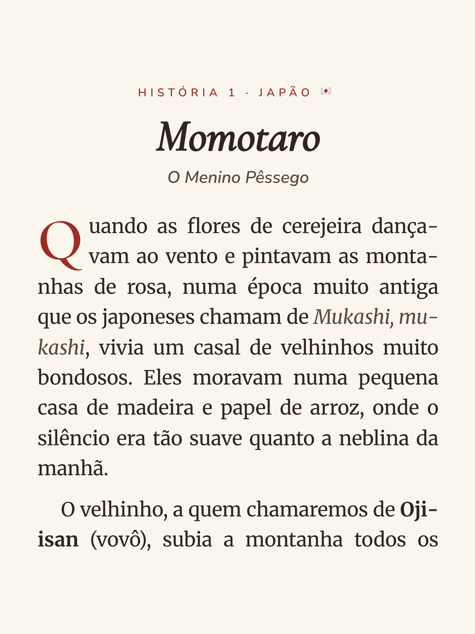 Mockup de uma página de conto no celular