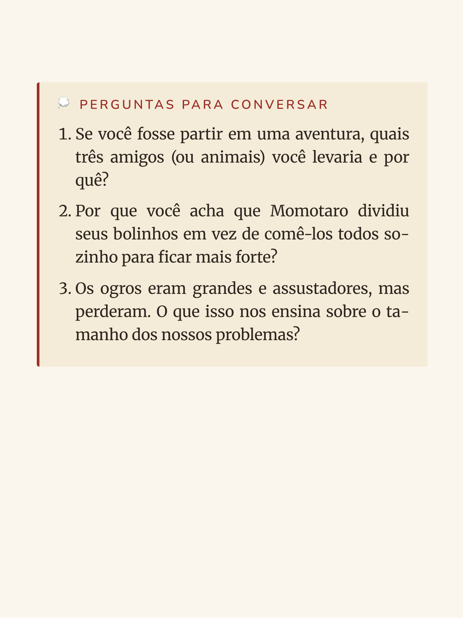 Mockup das perguntas no fim do conto, no celular